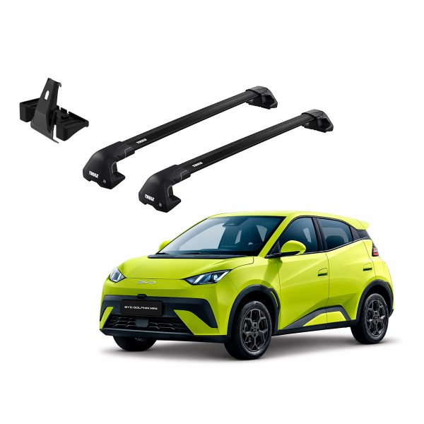 Juego Barras Thule BYD Dolphin 2024-AD WingBar Edge Black p/ TECHO sin rieles, canalones de lluvia ni puntos de fijación