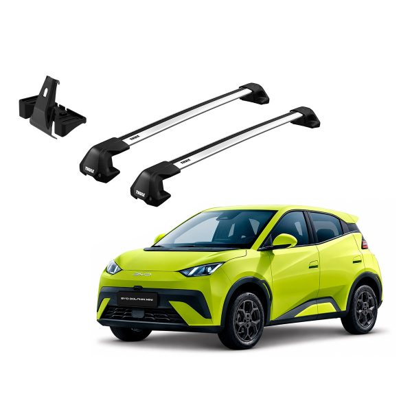 Juego Barras Thule BYD Dolphin 2024-AD WingBar Edge Grey p/ TECHO sin rieles, canalones de lluvia ni puntos de fijación