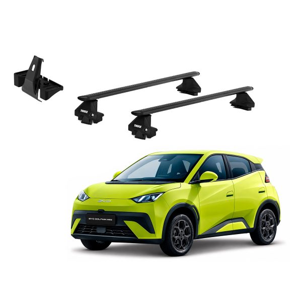 Juego Barras Thule BYD Dolphin 2024-AD WingBar Evo Black p/ TECHO sin rieles, canalones de lluvia ni puntos de fijación