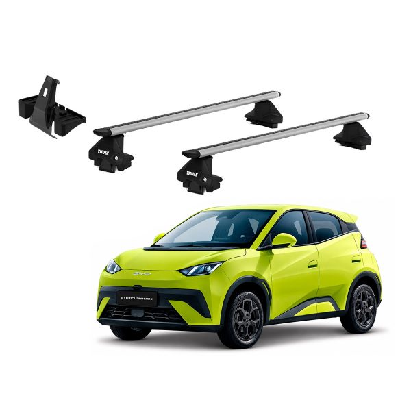 Juego Barras Thule BYD Dolphin 2024-AD WingBar Evo Grey p/ TECHO sin rieles, canalones de lluvia ni puntos de fijación
