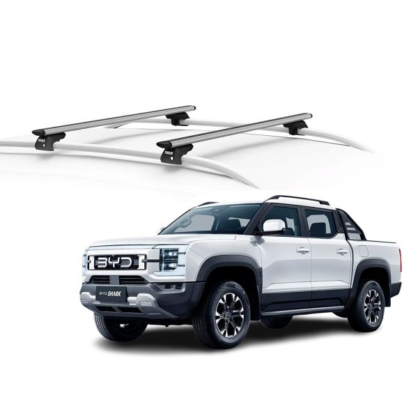 Juego Barras Thule BYD Shark 4p Pickup 2024-AD WingBar Evo Grey p/ TECHO c/ Rieles Elevados