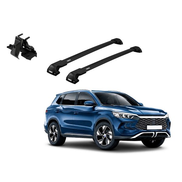 Juego Barras Thule BYD Song Pro/Plus 5p SUV 2024-AD WingBar Edge Black p/ TECHO c/ Rieles Alineados Sin Espacio