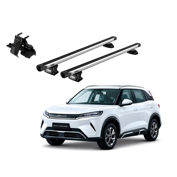 Juego Barras Thule BYD Yuan Pro 5p SUV 2026-AD SlideBar Evo p/ TECHO c/ Rieles Alineados Sin Espacio
