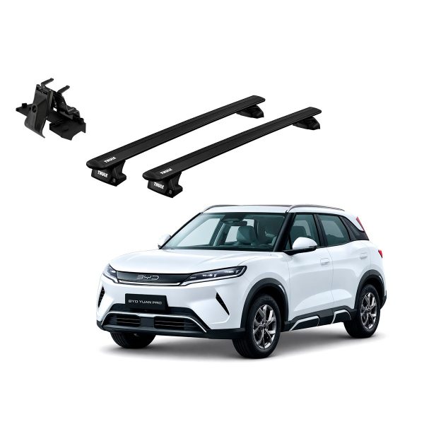 Juego Barras Thule BYD Yuan Pro 5p SUV 2026-AD WingBar Evo Black p/ TECHO c/ Rieles Alineados Sin Espacio