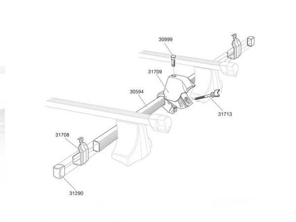 Pie de Barra de Techo THULE Rapid System - Adaptador Short Roof Adaptor 777000