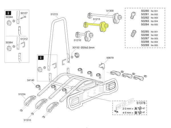 Portabicicletas THULE EuroRide - Repuesto 2° Brazo 51215