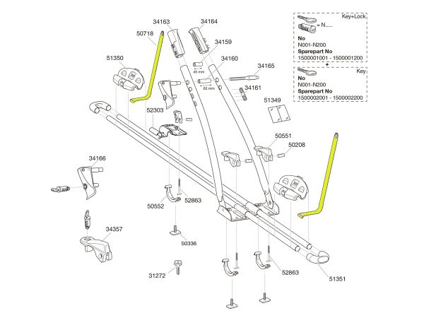 Portabicicletas THULE FreeRide 532 - Repuesto Correa Ajustable 50718