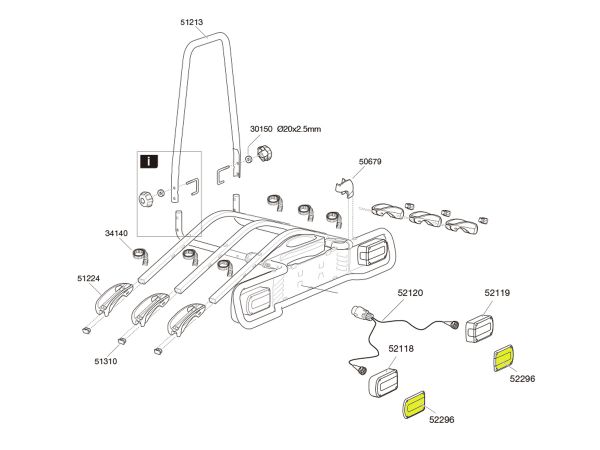 Portabicicletas THULE Euro - Repuesto Cubierta de Luz THULE 52296