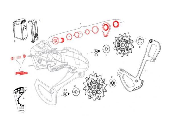 Kit de Tornillos de Cambio de SRAM X01 Eagle EXS