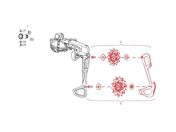 Cambio Trasero SRAM Roldanas y Jaula de Cambio GX Eagle 12v