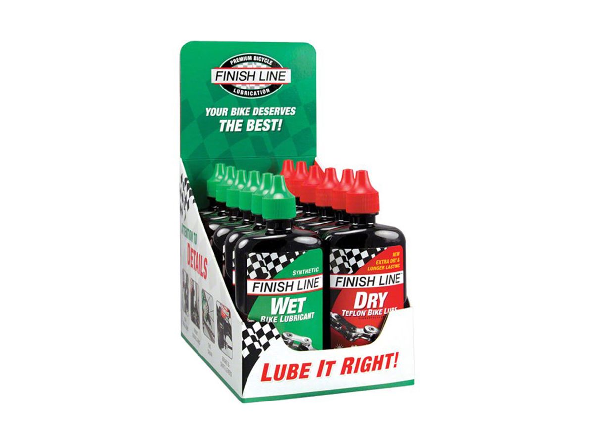 Lubricante Húmedo Finish Line Wet Lube  4oz x 6u + Dry Lube 4oz x 6u DISPLAYx12U