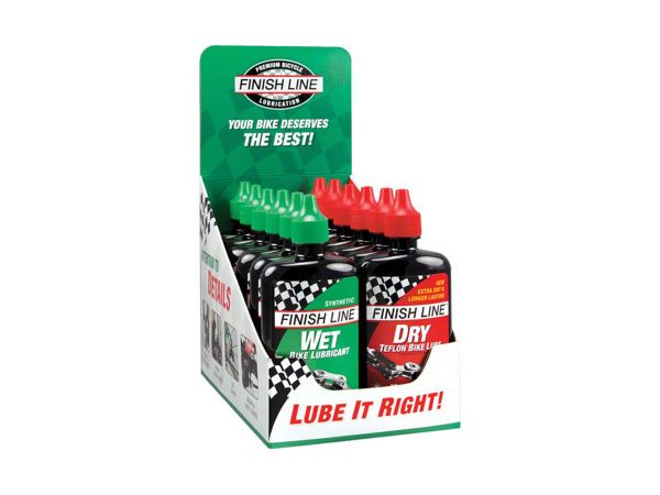 Lubricante Húmedo Finish Line Wet Lube  4oz x 6u + Dry Lube 4oz x 6u DISPLAYx12U