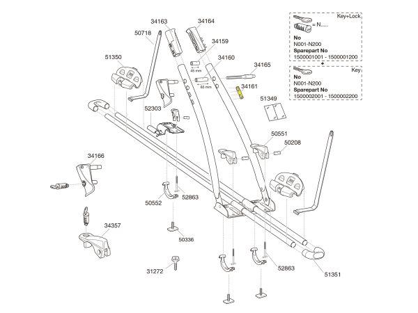 Portabicicletas THULE FreeRide 532 - Repuesto Tapa de Bastidor 34161