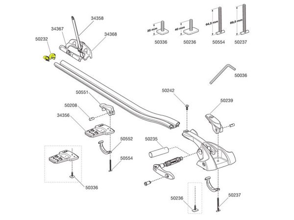 Portabicicletas THULE OutRide - Repuesto Puntera de Plastico 50232