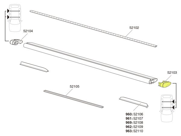 Barra de Techo THULE WingBar - Repuesto Puntera Izquierda 52103